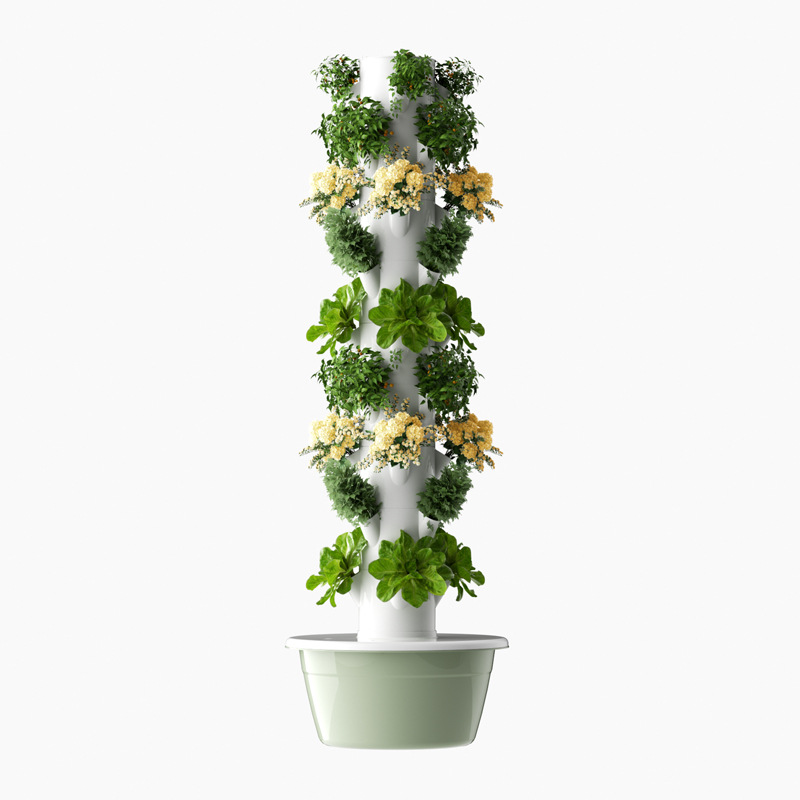 Hydroponic Tower Planter - 垂直水耕タワー 家庭用スマート野菜プランター 土を使わない栽培 野菜プランター エアゾール栽培コラム パイプライン