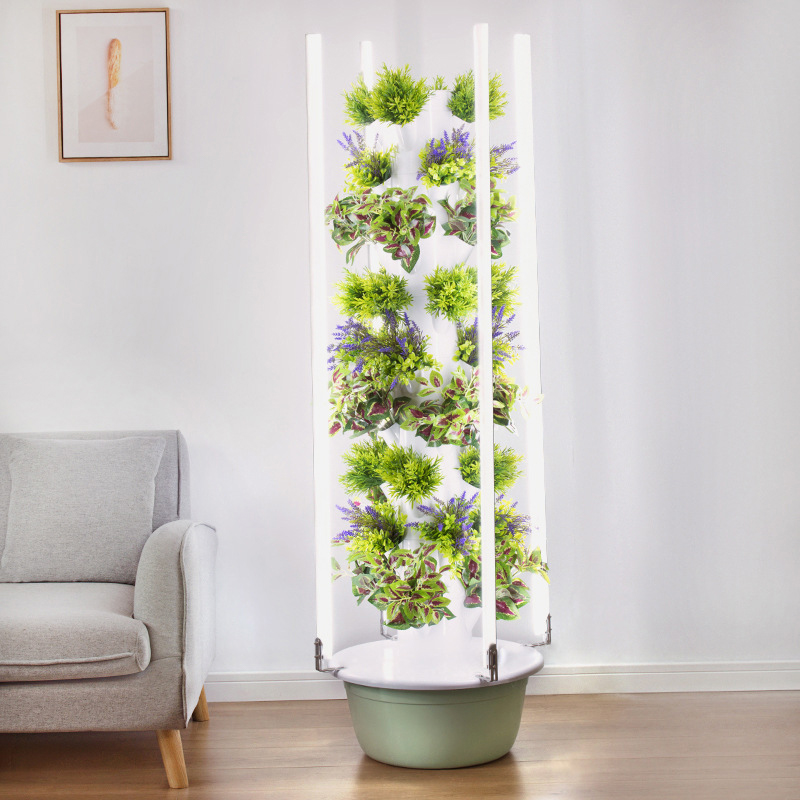 Hydroponic Tower Planter - LED育成ライト付きスペースツリー垂直水耕タワーインテリジェント野菜プランター野菜コラム土を使わない栽培装置