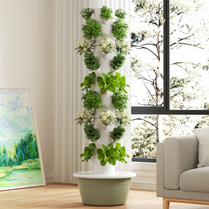 垂直水耕タワー 家庭用スマート野菜プランター 土を使わない栽 - Hydroponic Tower Planter のレビューと価格