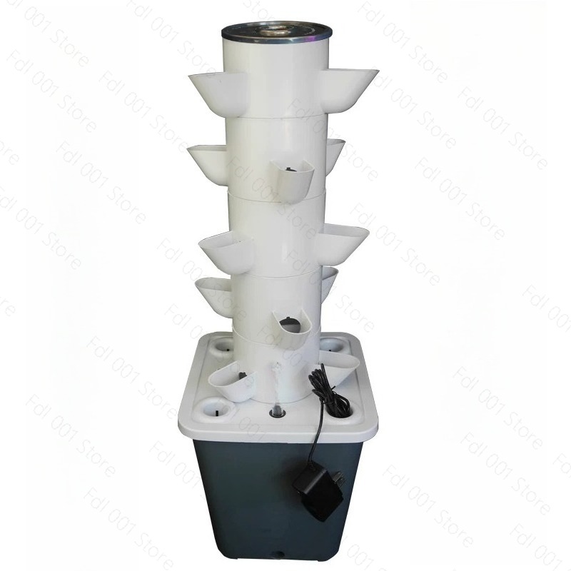 6段式水耕栽培垂直タワー 室内バルコニーミニ土耕栽培システム - Hydroponic Tower Planter のレビューと価格