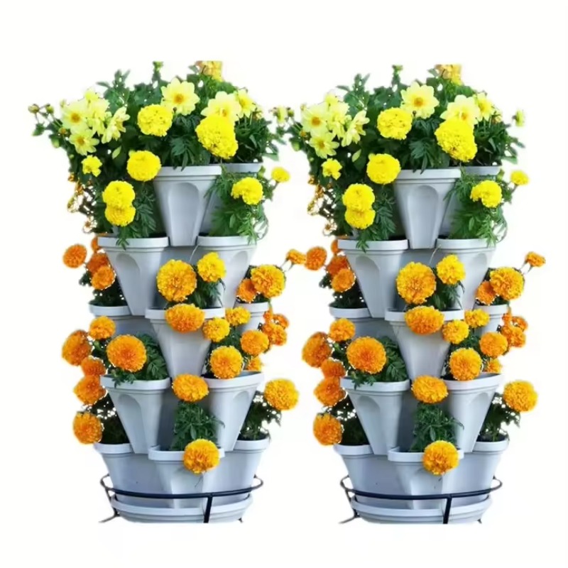 5段式自動給水スタッキングイチゴ栽培ポット、プラスチック製ス - Hydroponic Tower Planter のレビューと価格