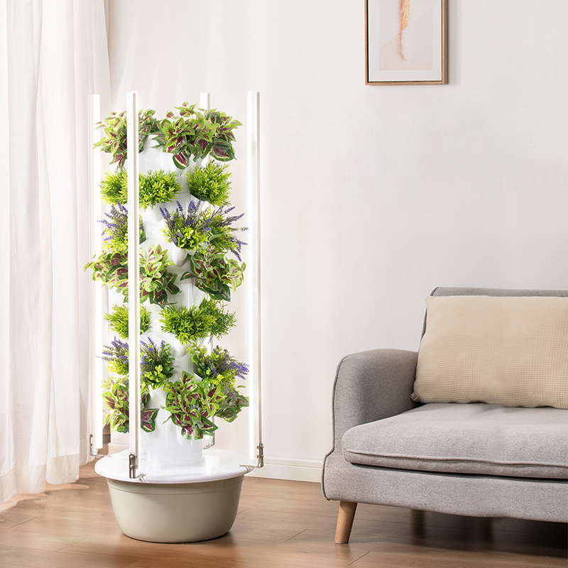 LED育成ライト付きスペースツリー垂直水耕タワーインテリジェ - Hydroponic Tower Planter のレビューと価格
